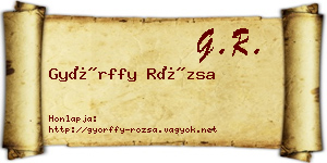 Győrffy Rózsa névjegykártya